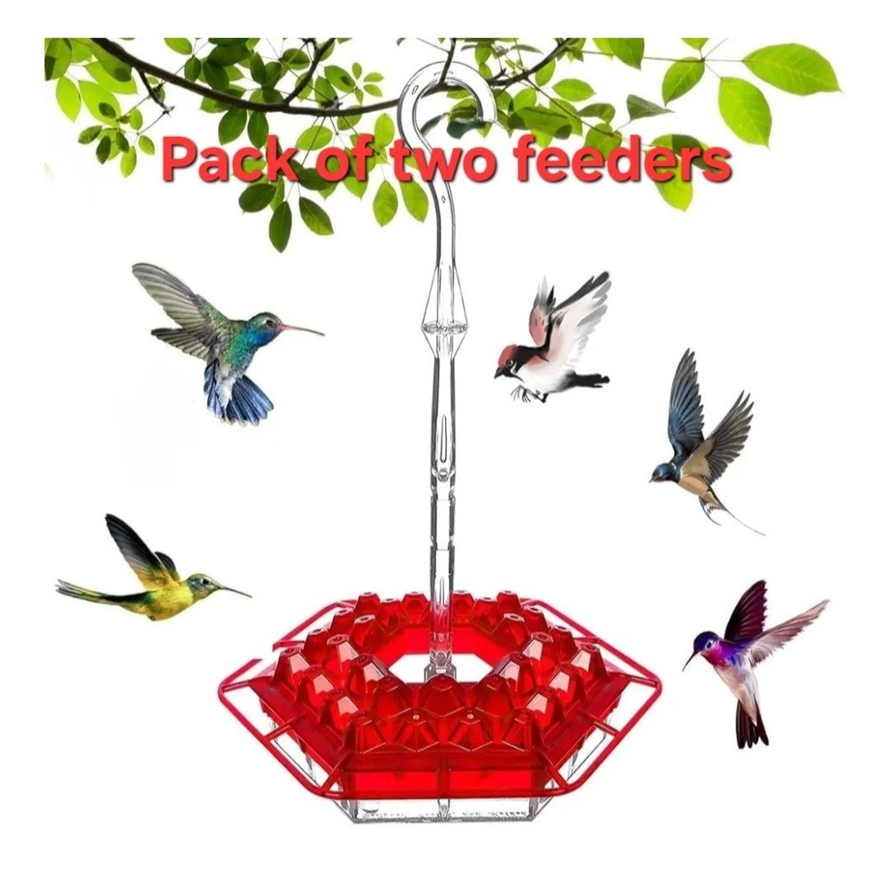 2 Pack, Hummingbird feeders for Outdoors 30 Feeder Ports with Perch